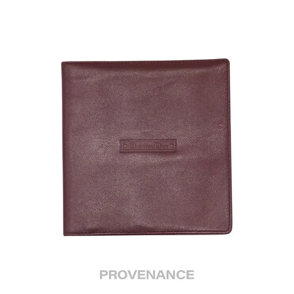 🔴 Christian Dior Bifold Wallet - Burgundy Calfskin Leather